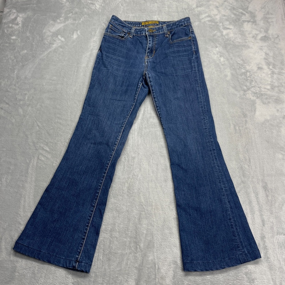 Seven7 Jeans Womens 4 Blue Denim Stretch Single Stitch Y2K Grunge Flared Leg